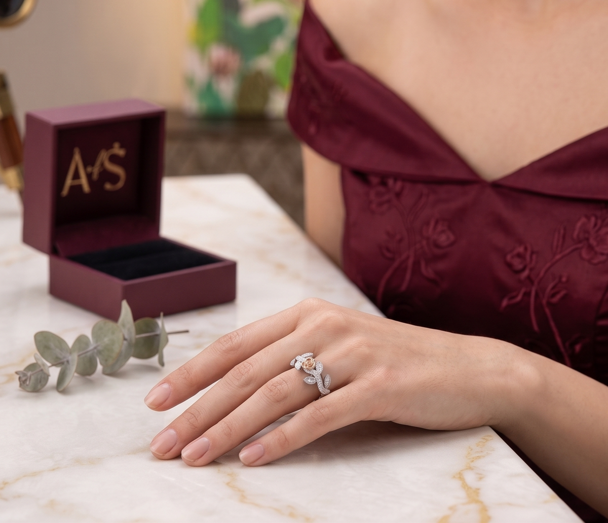 The Enchanted Rose Two-Tone Silver Ring