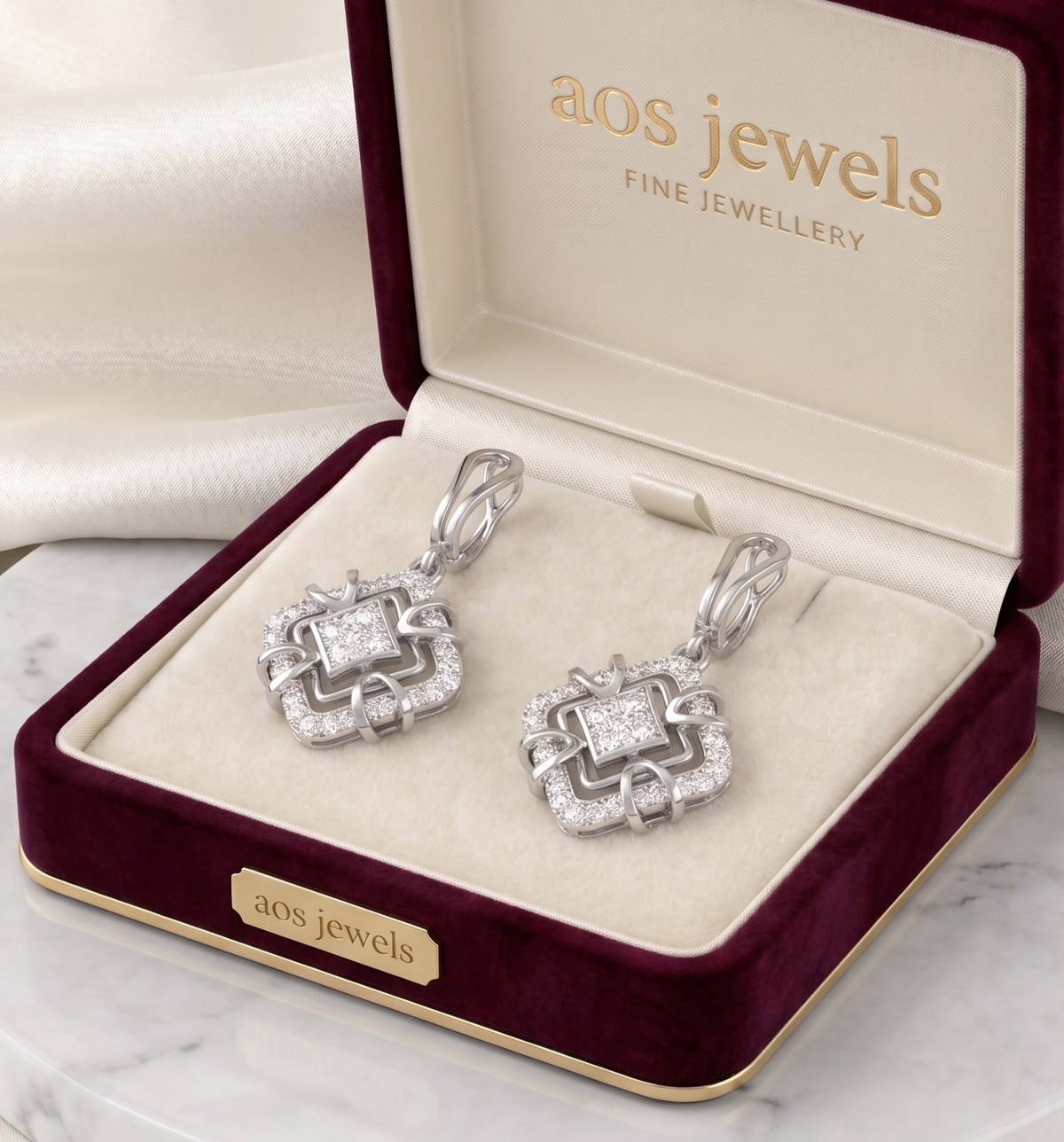 The Silver Labyrinth Drop Earrings