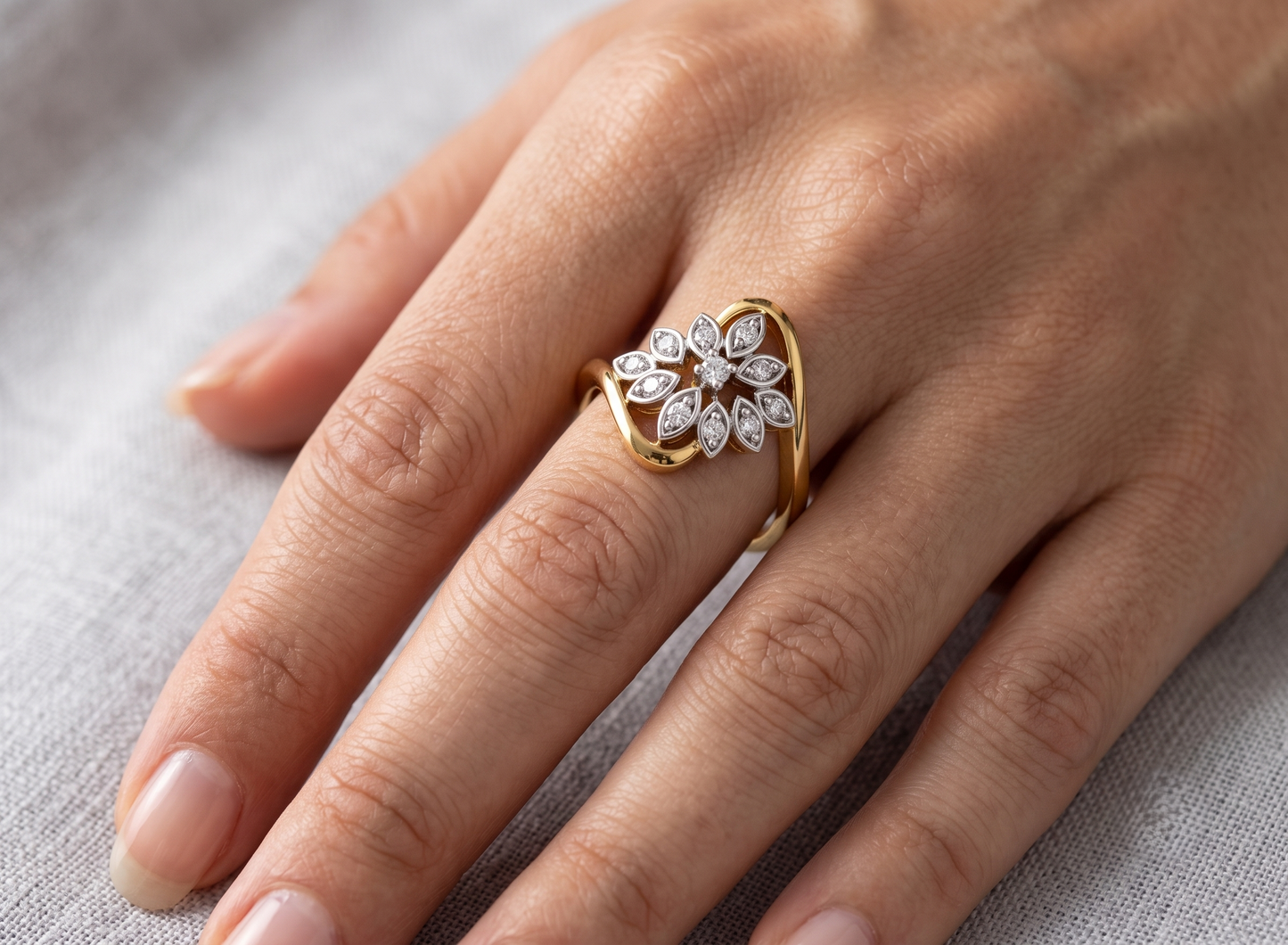 the 925 silver ring in gold plated