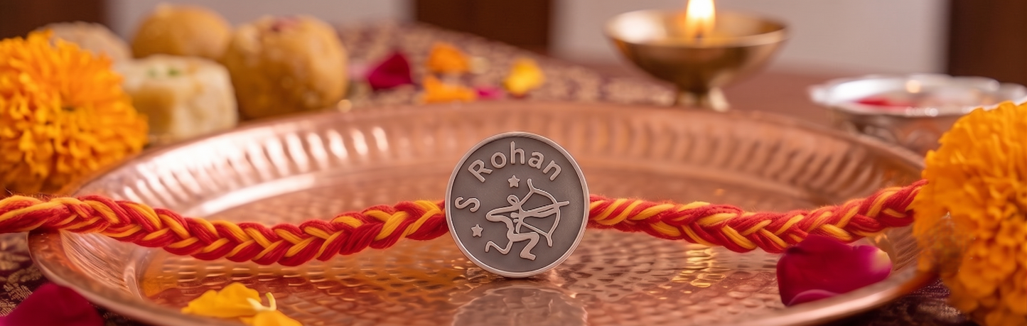 Zodiac sign 925 Silver Rakhi
