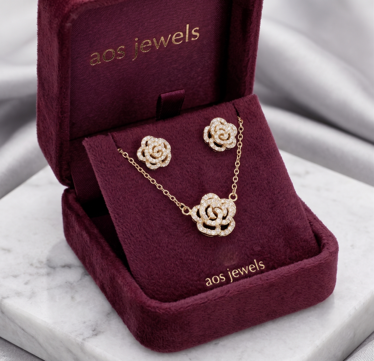 The 'Winter Rose' Silver Jewelry Set