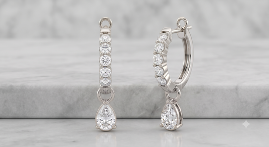 A pair of silver-toned drop earrings