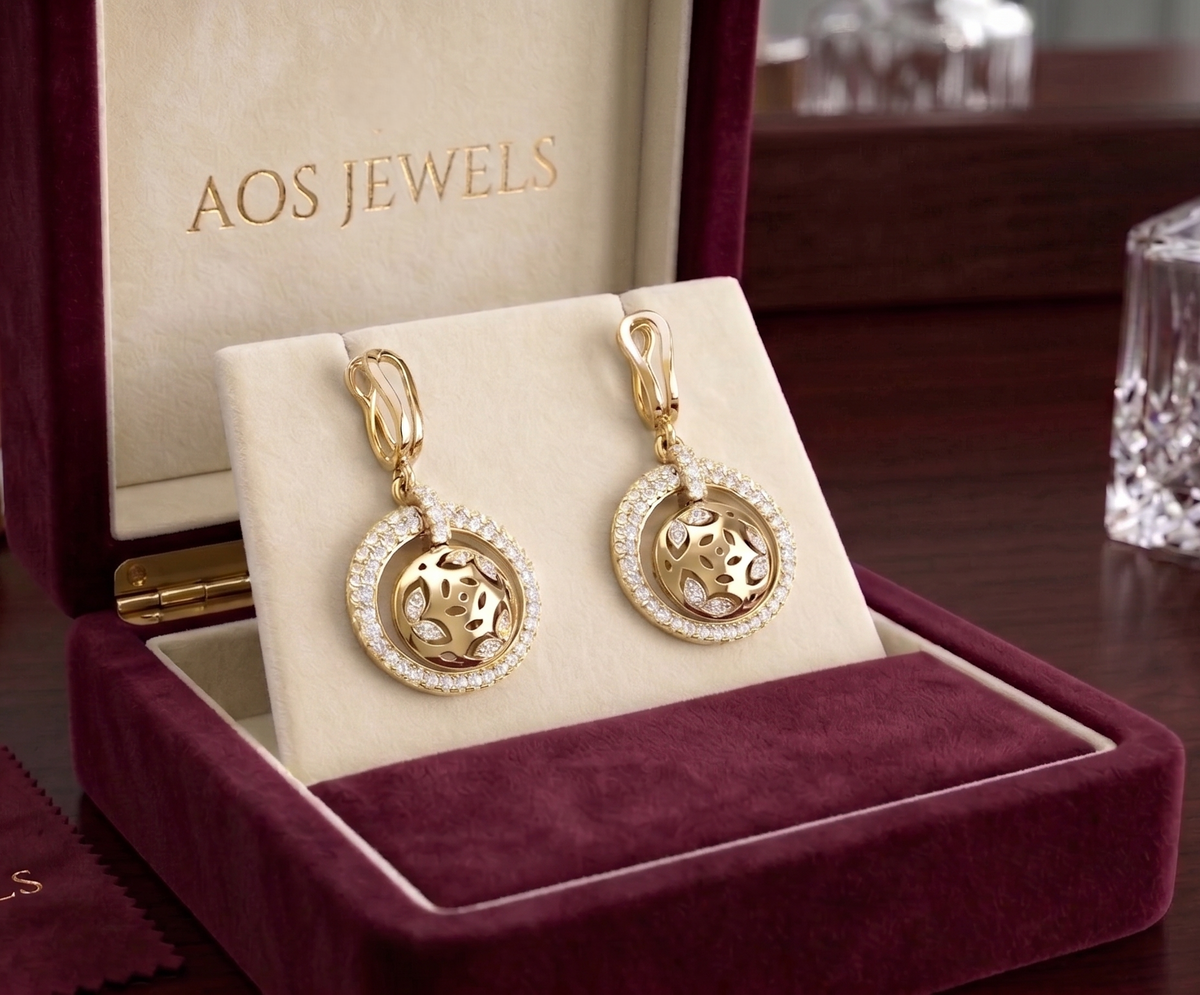 Celestial Nested Circle Silver Dangle Earrings
