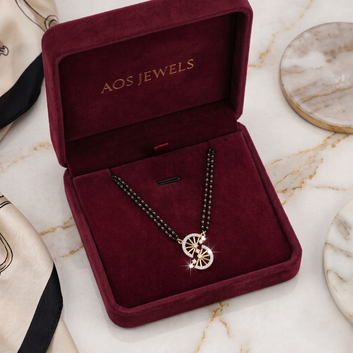 The Art Deco Radiance Silver Mangalsutra