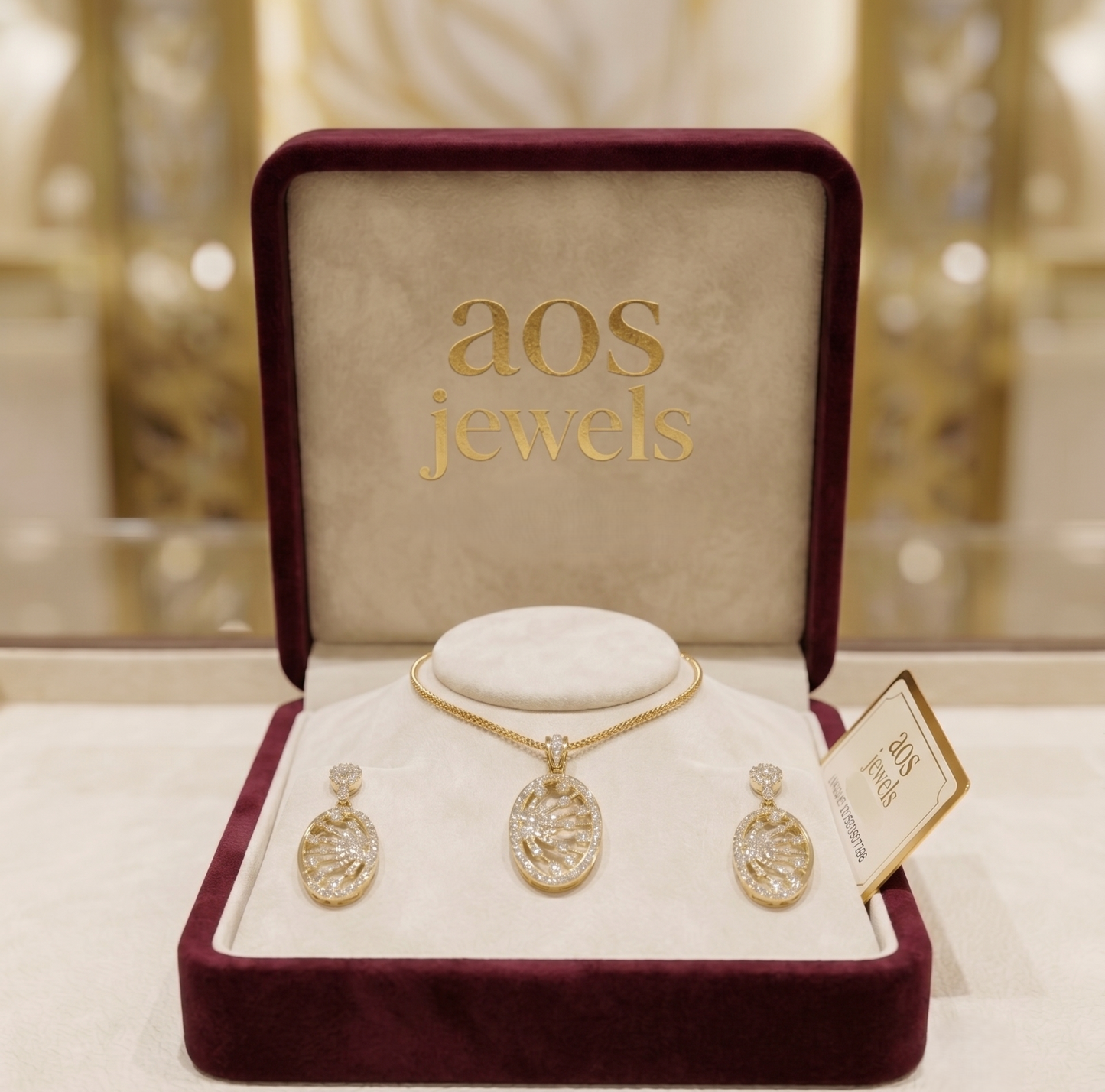 925 Sterling Silver Oval Sunburst Pendant Set