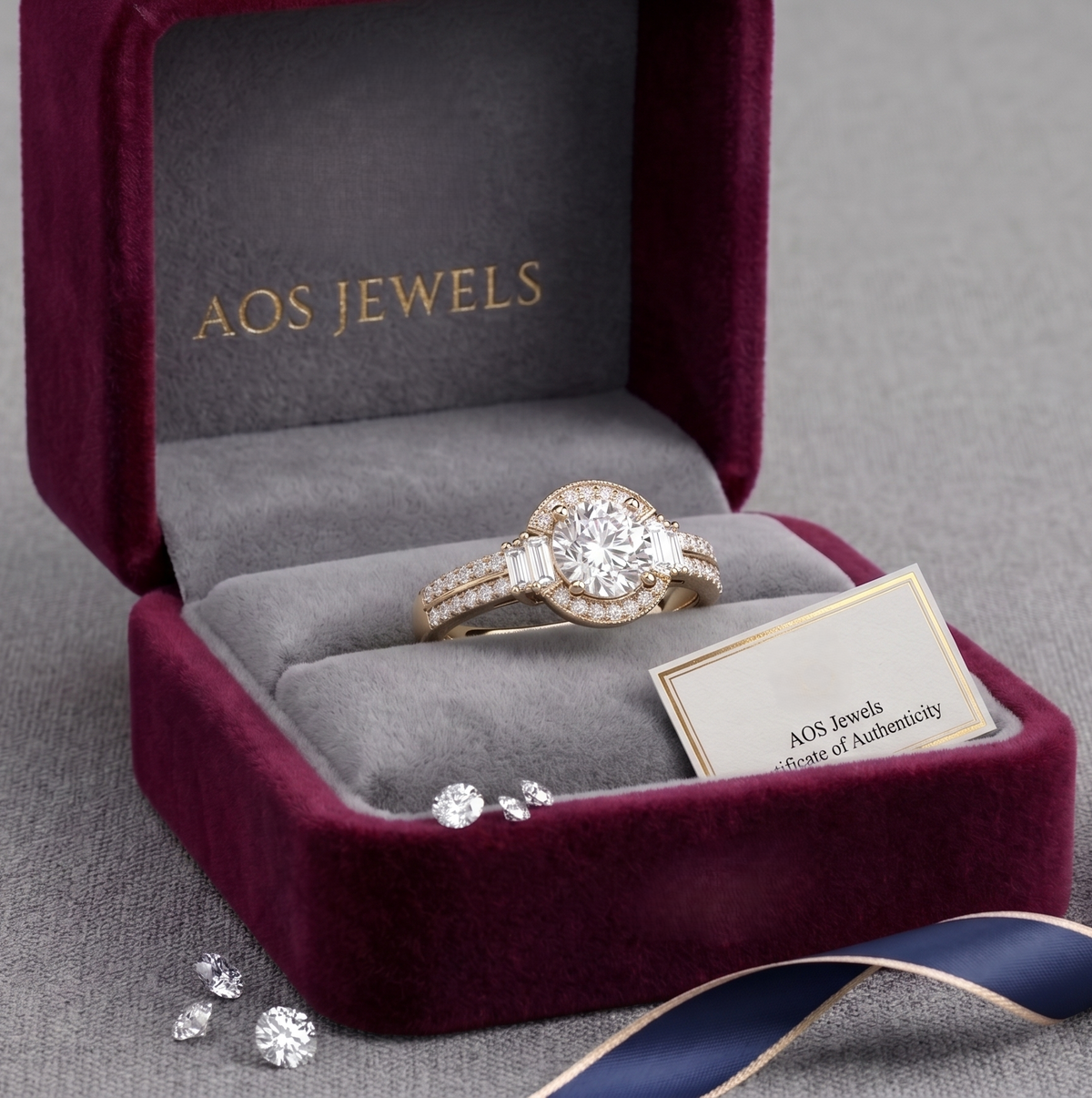 The Heritage Milgrain Halo Silver Ring