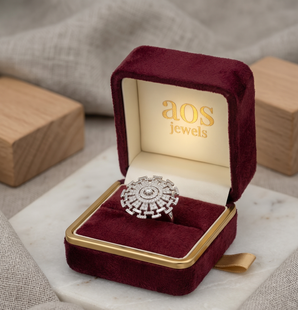 925 Silver Pavé Mandala Statement Ring