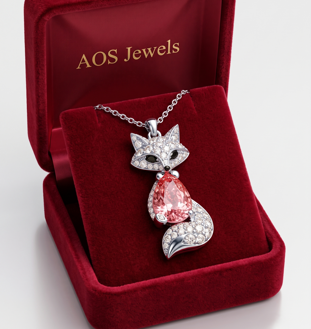 The Enchanted Forest Blush Fox Pendant