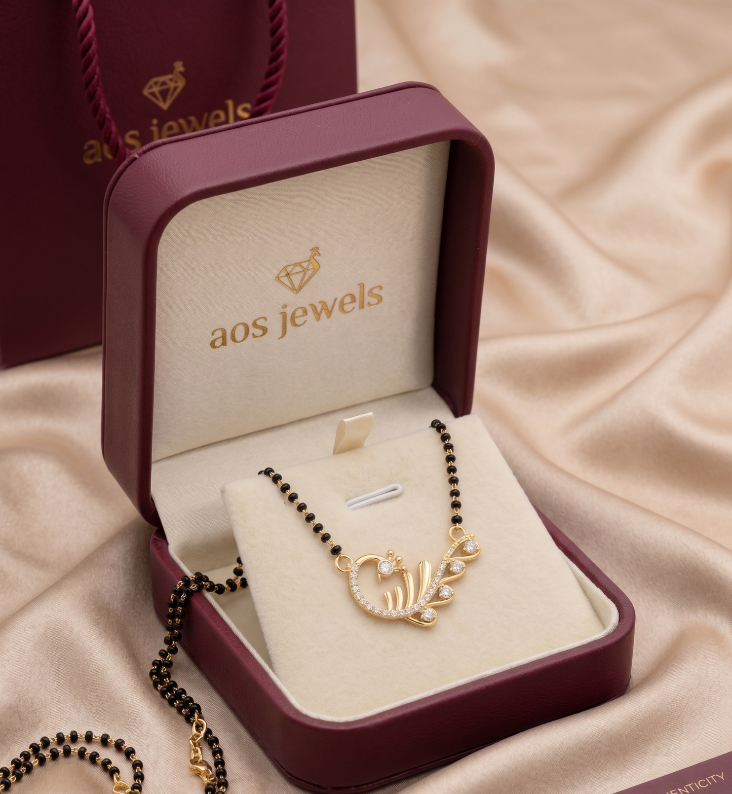 The Graceful Peacock Silver Mangalsutra