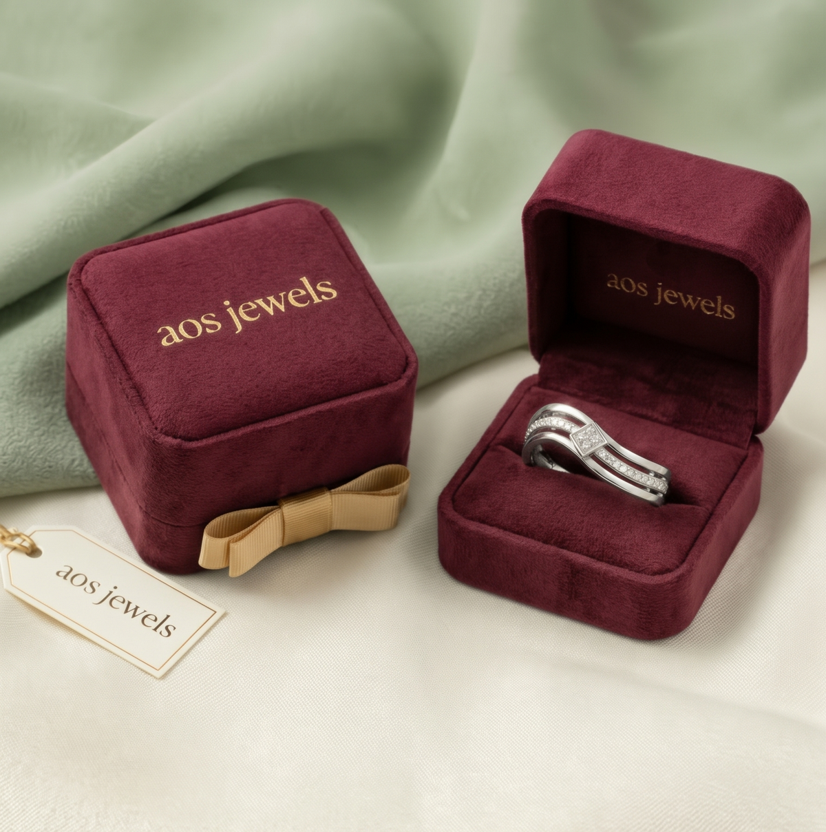 Sterling Silver Kite-Motif Wavy Ring