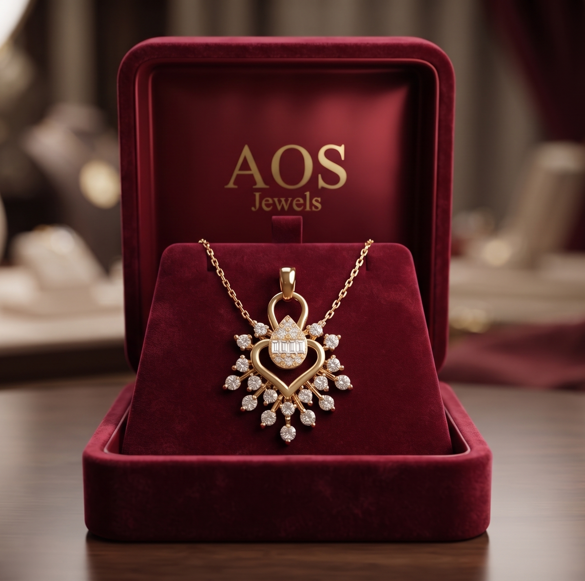 The Celestial Starburst Heart Silver Pendant