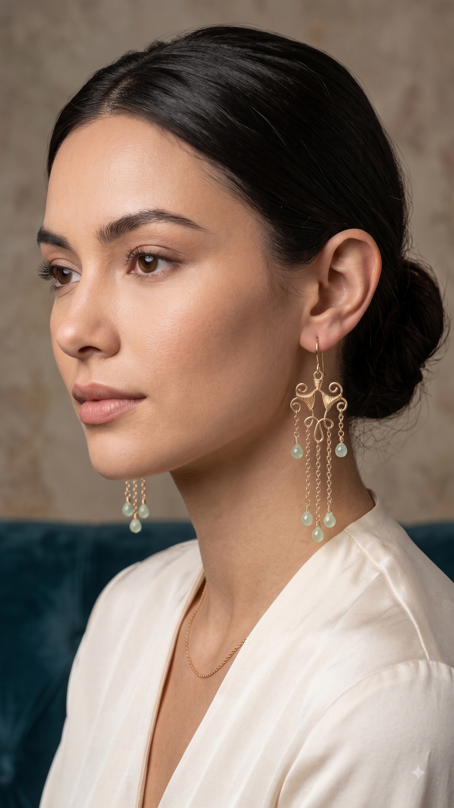 Delicate Scrollwork Silver Teardrop Dangle Earrings