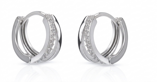 A pair of silver-toned hoop earrings