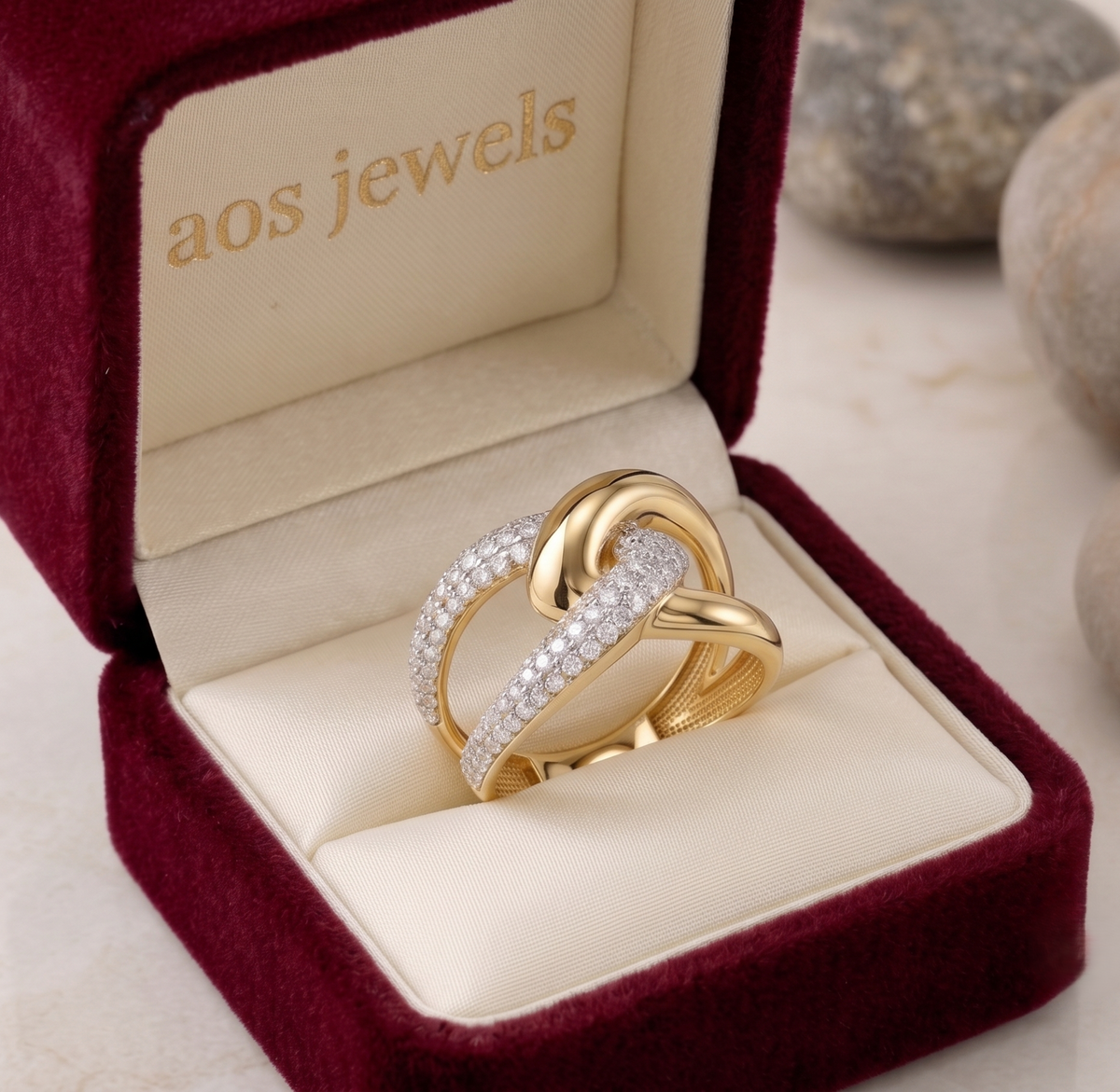 The 'Embrace' Crossover Statement Silver Ring