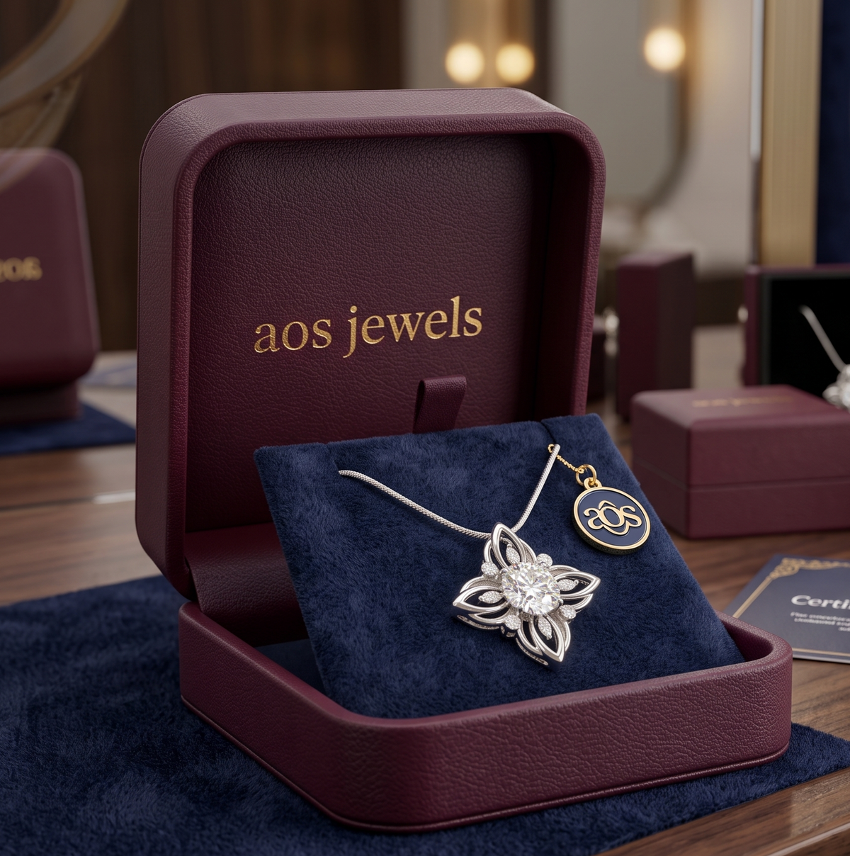 The Silver Lotus Solitaire Pendant