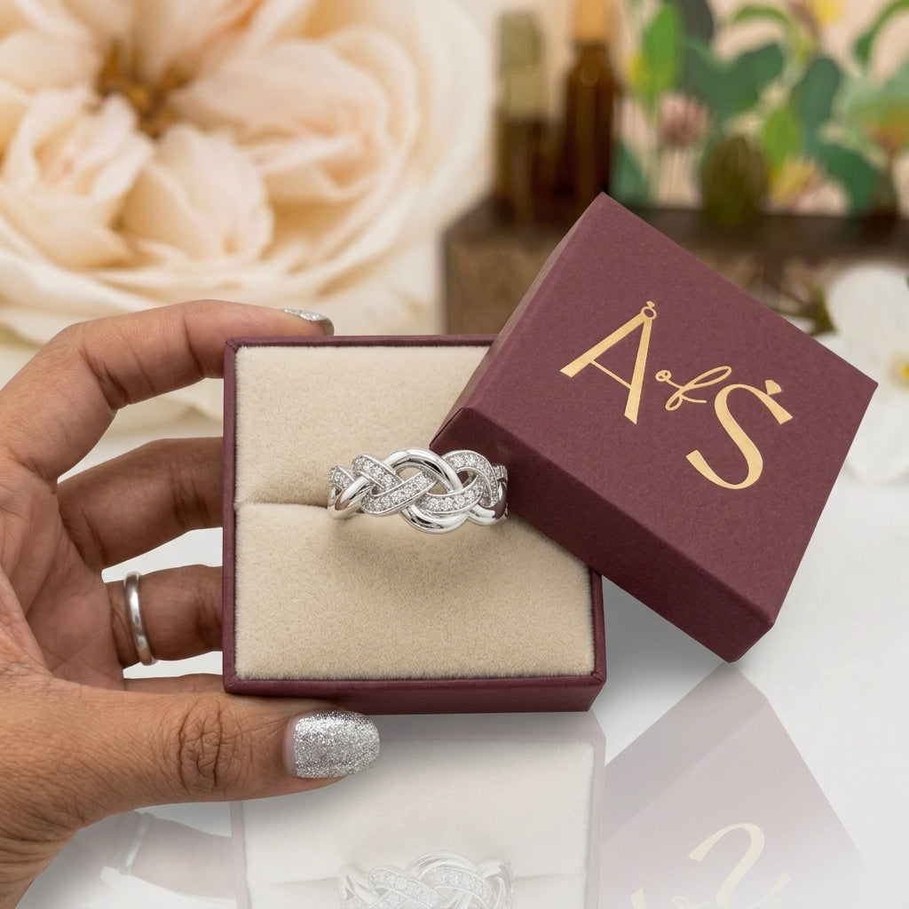 Silver Entwined Infinity Band