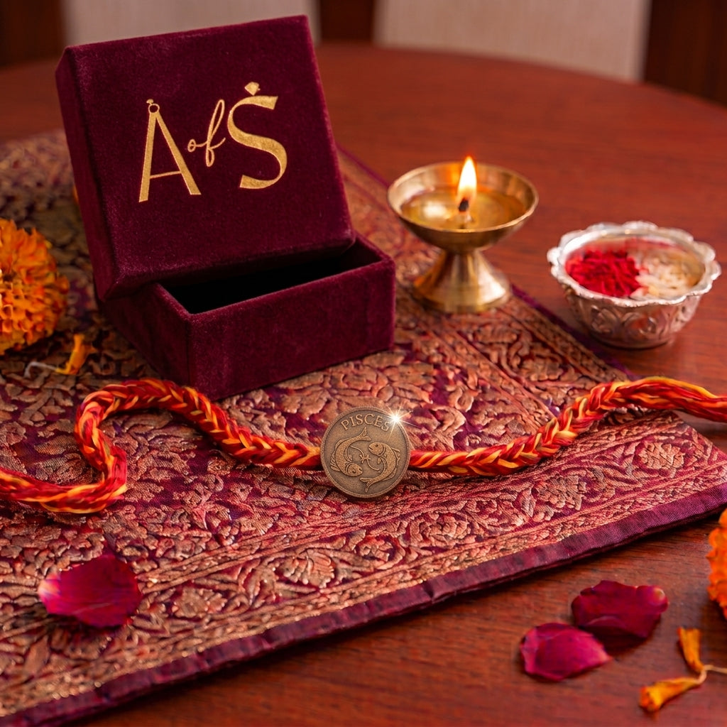 Zodiac sign 925 Silver Rakhi