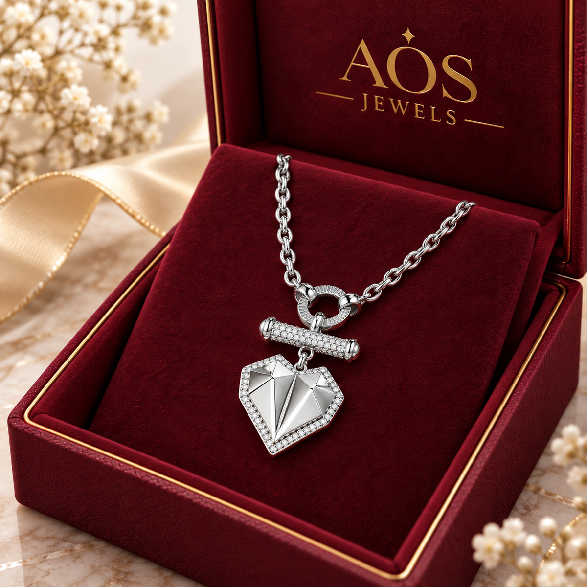 The Faceted Silver Heart Pendant
