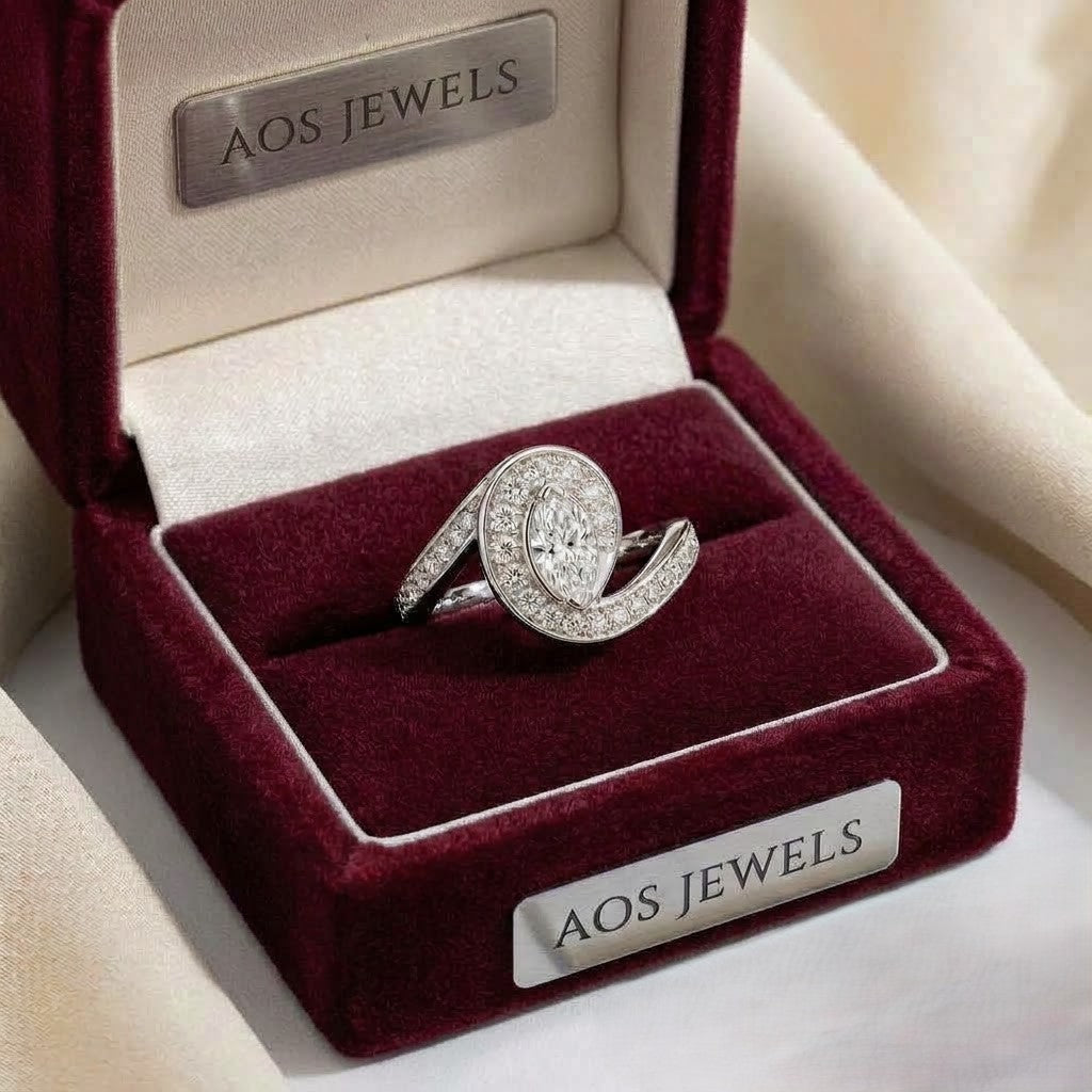 The Eternal Swirl Marquise Silver Ring