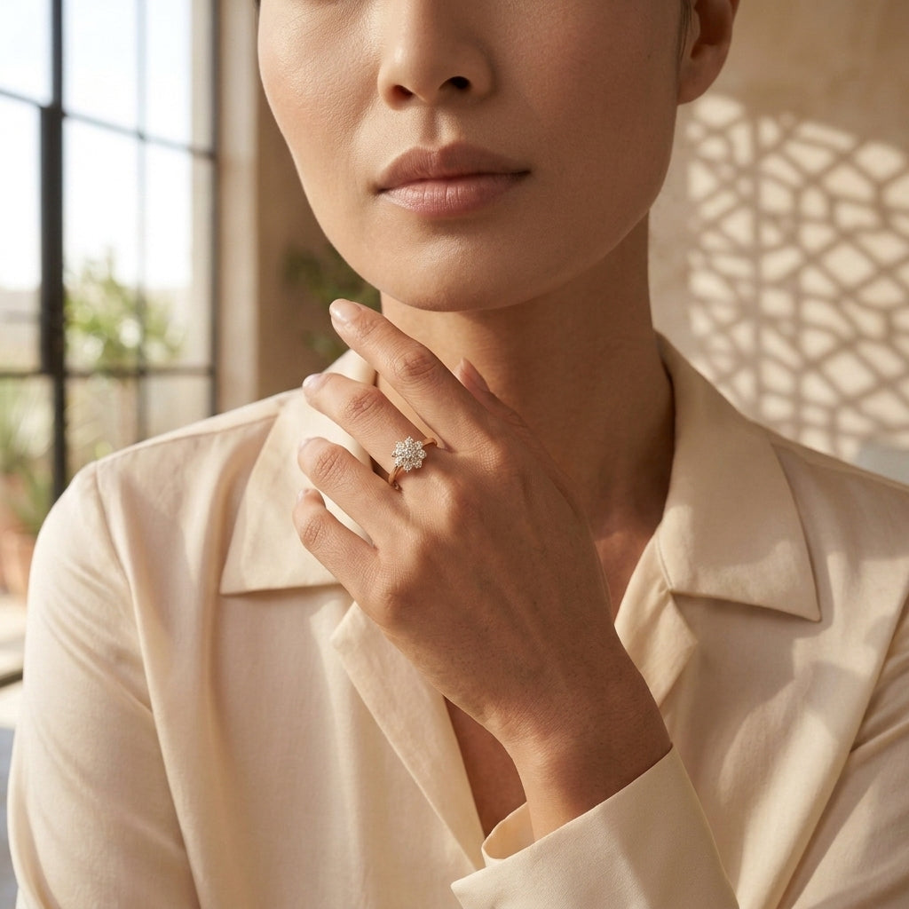 A silver-toned 925 ring