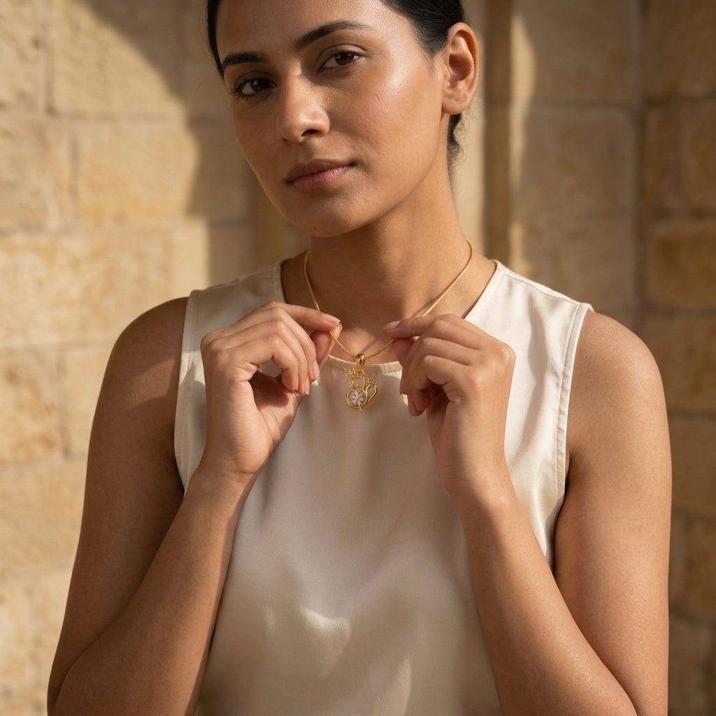 The Akileshwar Gold Plated Chain Pendant