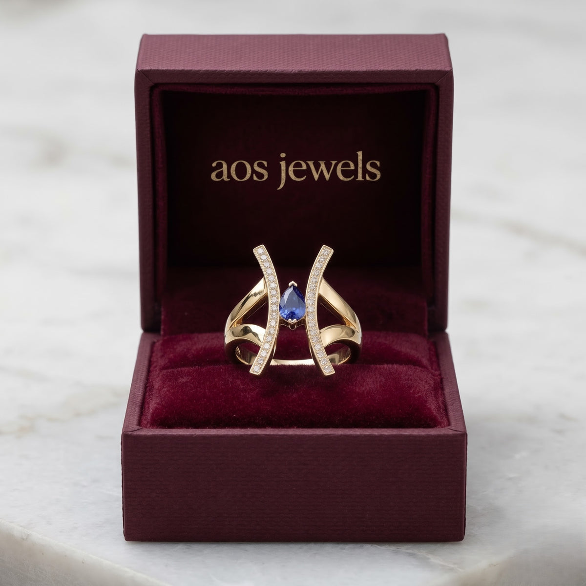 The Silver Azure Pillar Statement Ring
