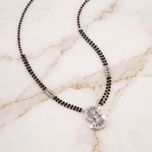 The Art Deco Radiance Silver Mangalsutra