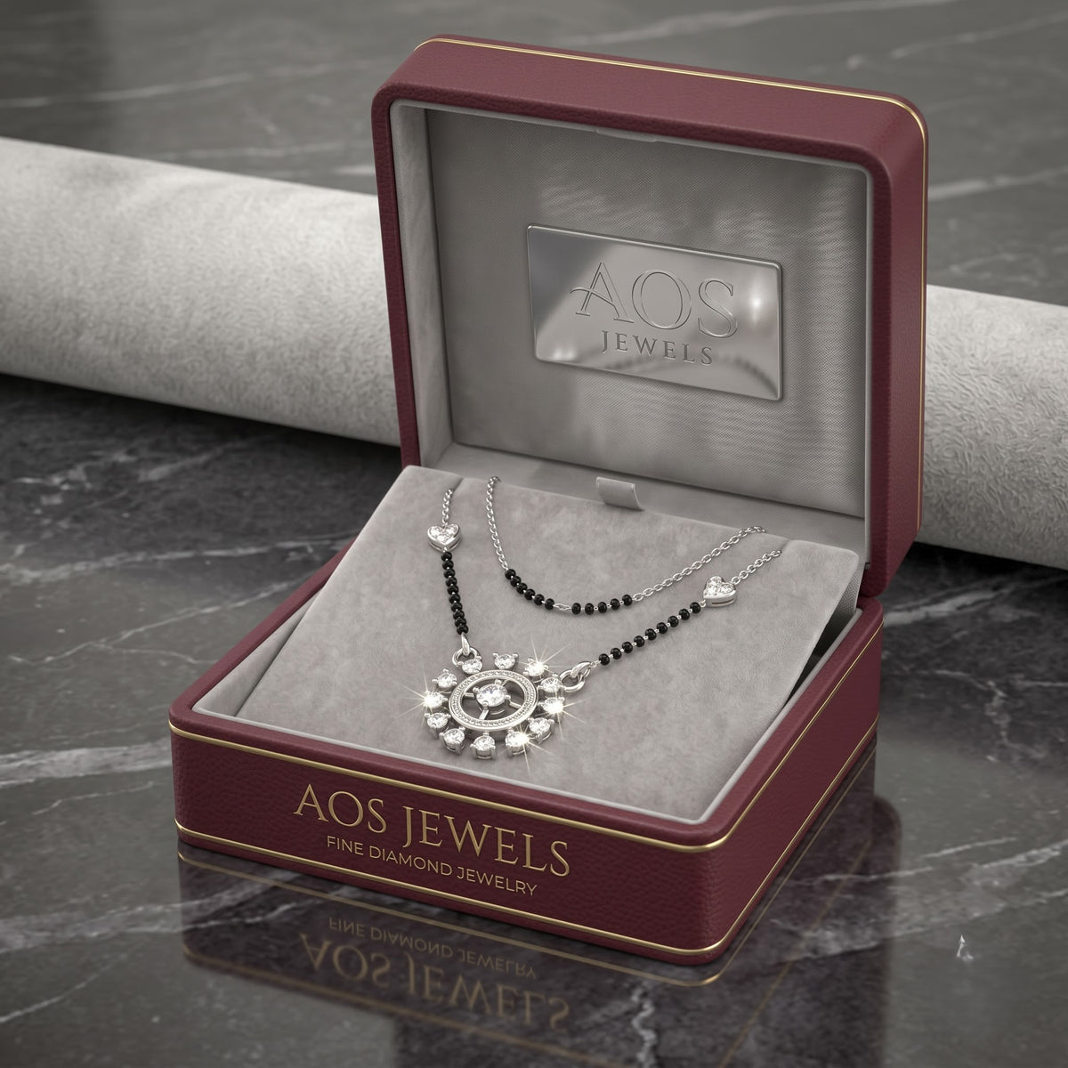 The Radiant Sunburst Silver Mangalsutra