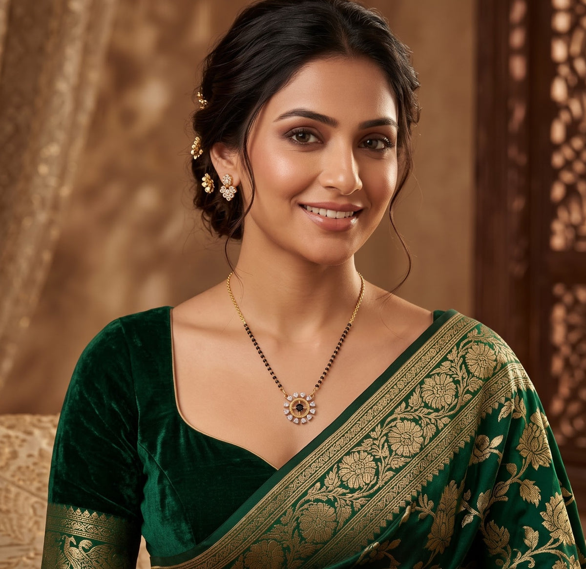 The Radiant Sunburst Silver Mangalsutra