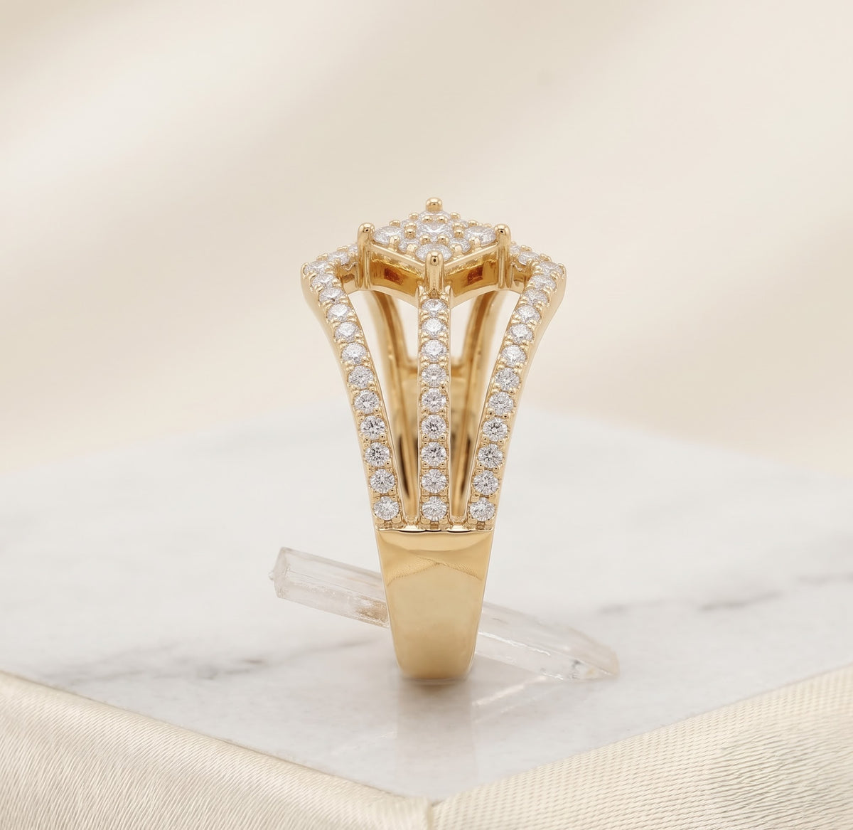 The Silver Angular Chevron Ring