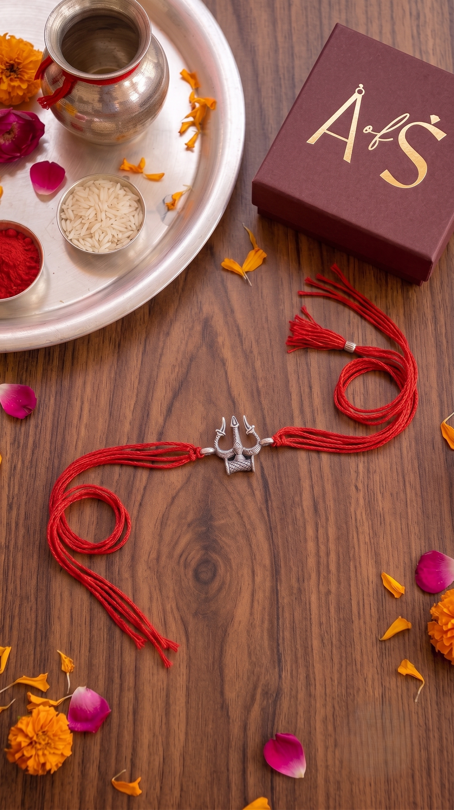 The Trisul 925 Silver Rakhi
