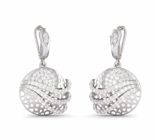 Whirlwind Elegance Open-Work Silver Earrings