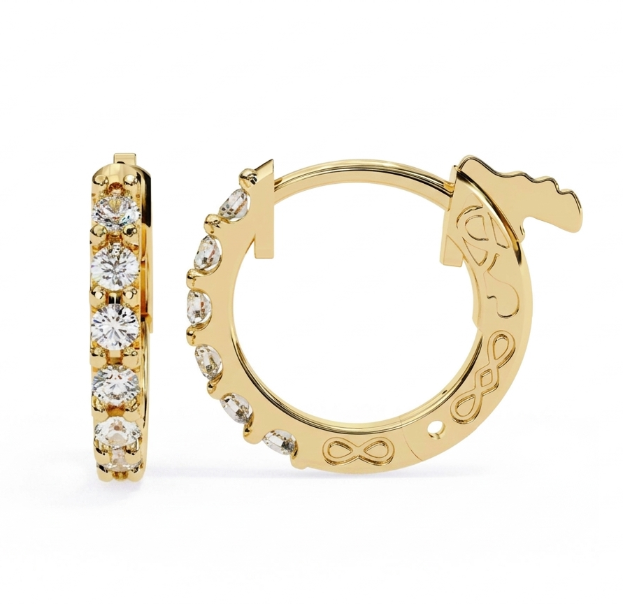 The Infinity Sparkle Silver Huggie Hoops