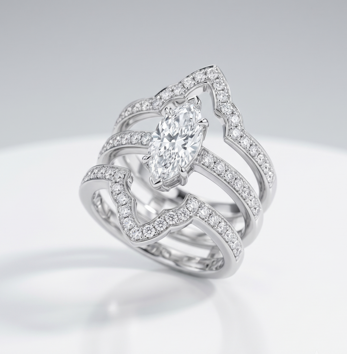 The Sterling Silver Marquis Crown Guard