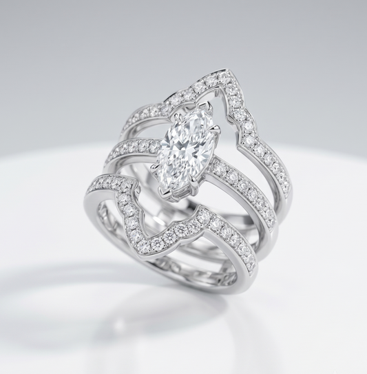 The Sterling Silver Marquis Crown Guard