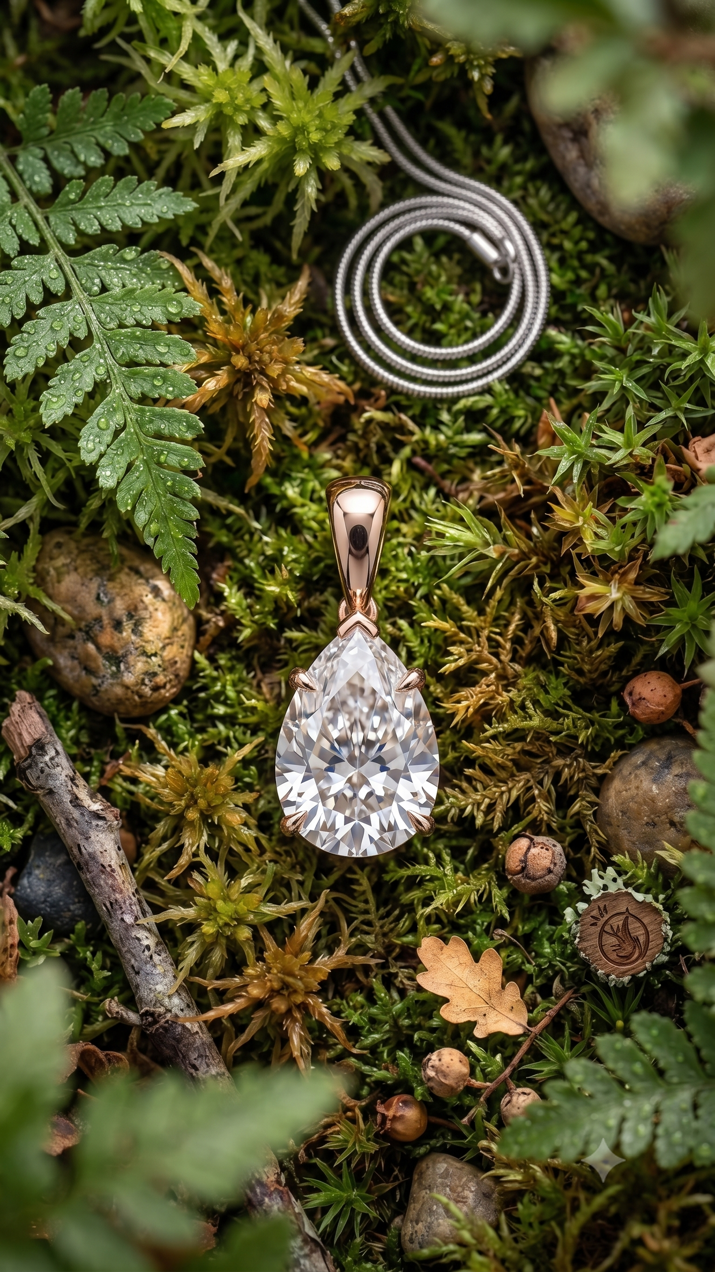 The White & Rose Gold 925 Silver Pendant