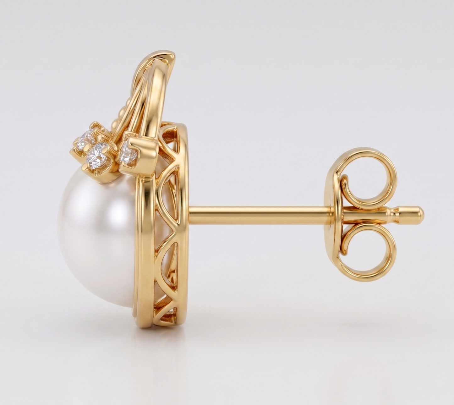 Silver Swirl & Pearl Nest Earrings