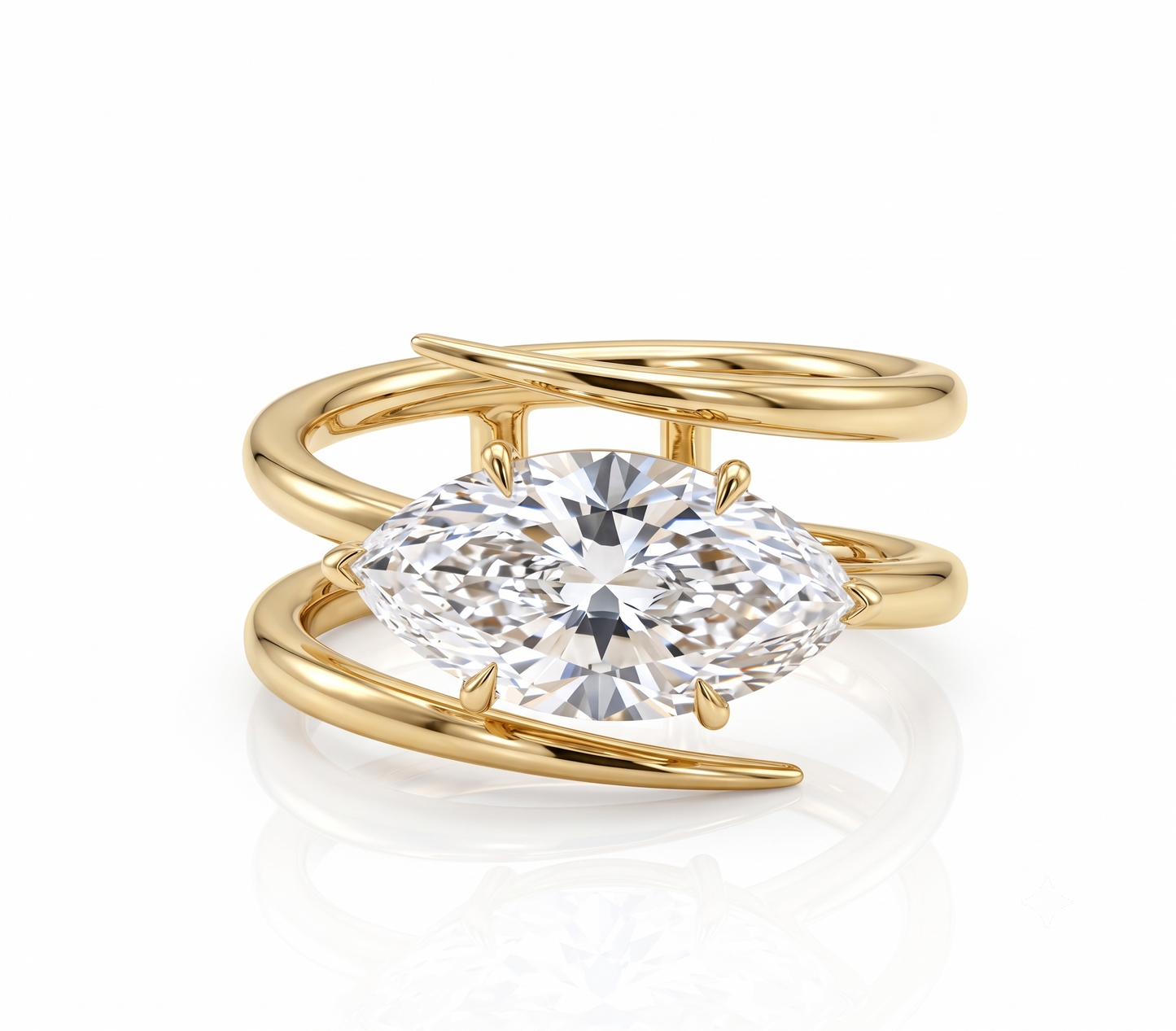 925 Sterling Silver Marquise Solitaire Wrap Ring