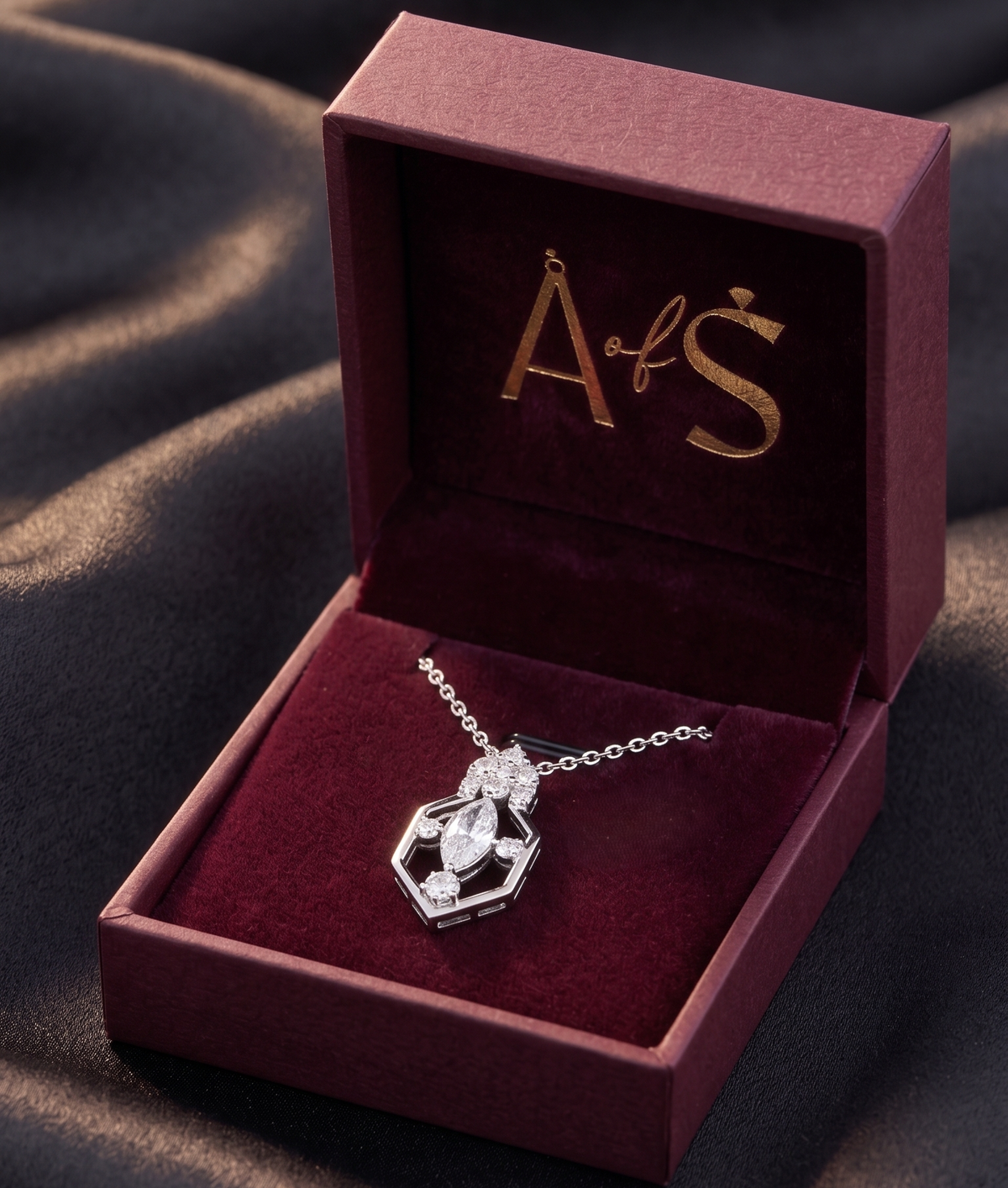 Geometric Sterling Silver Chain Pendant
