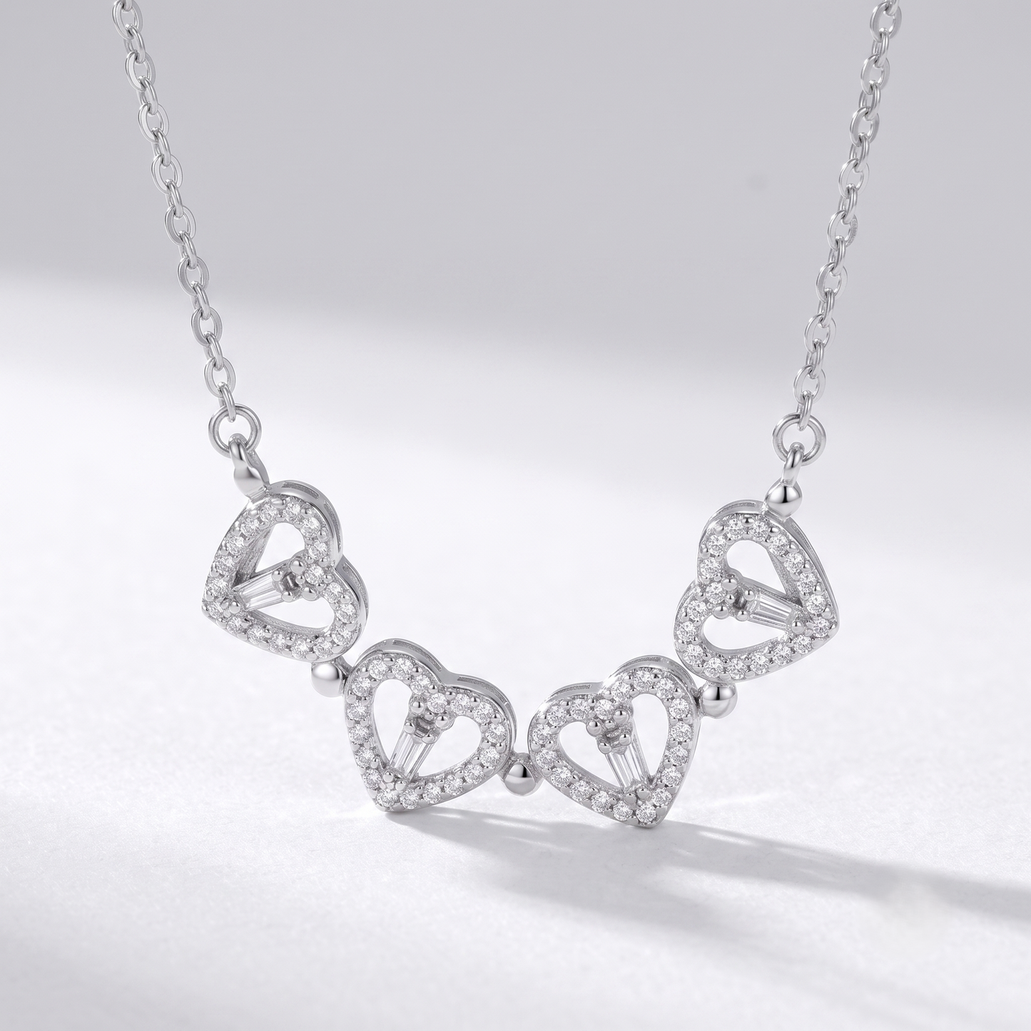 2-in-1 Convertible Silver Heart & Four-Leaf Clover Chain Pendant