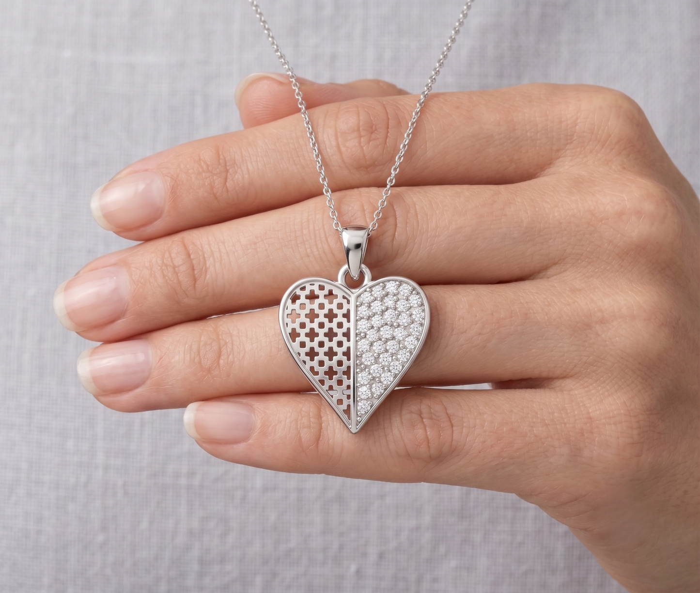 The heart 925 silver chain pendant