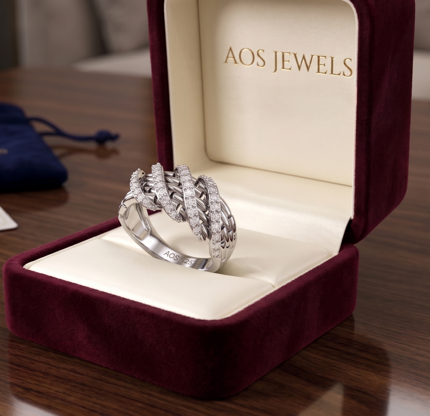The Intertwined Silver Basket-Weave Ring