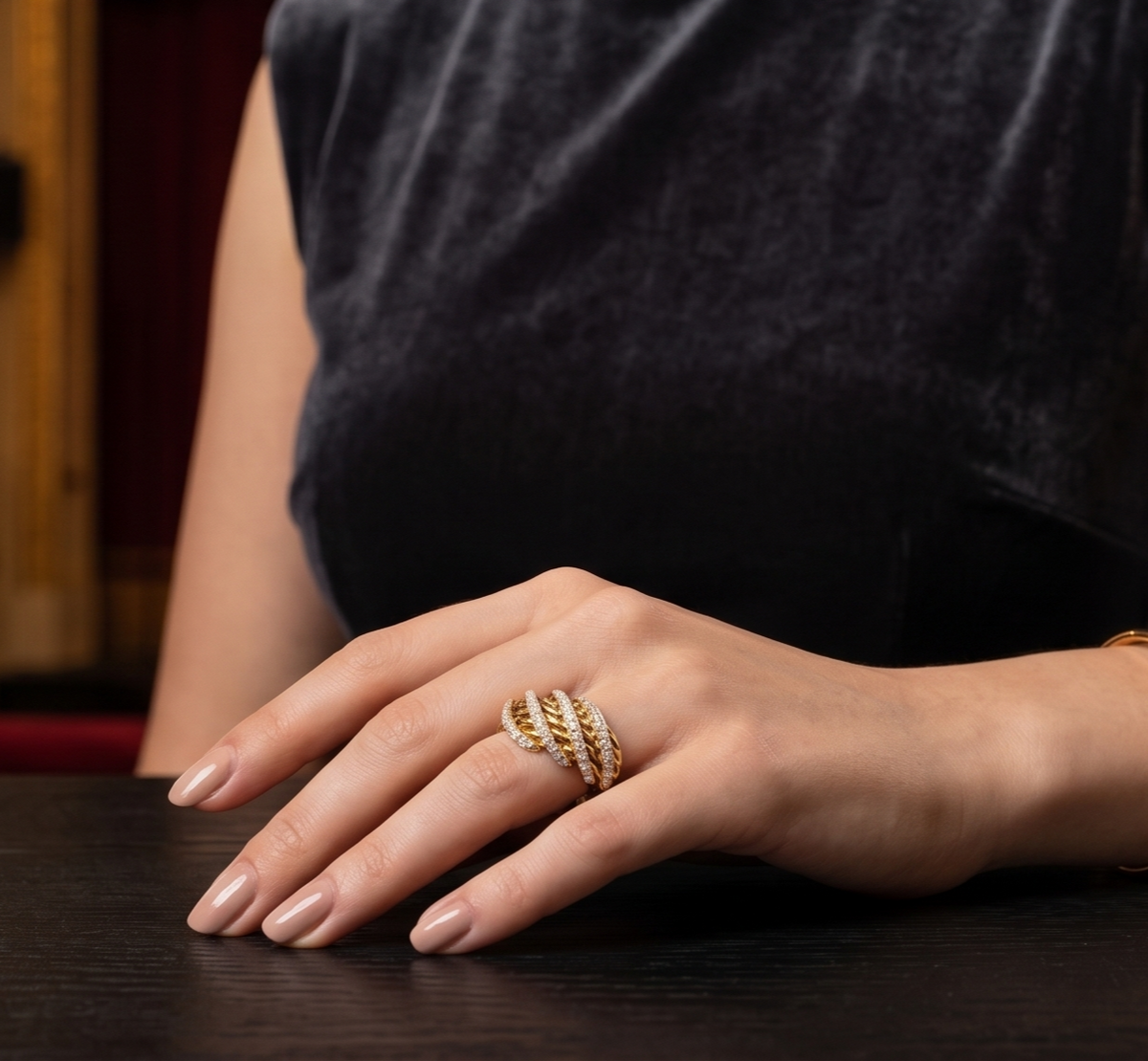 The Intertwined Silver Basket-Weave Ring