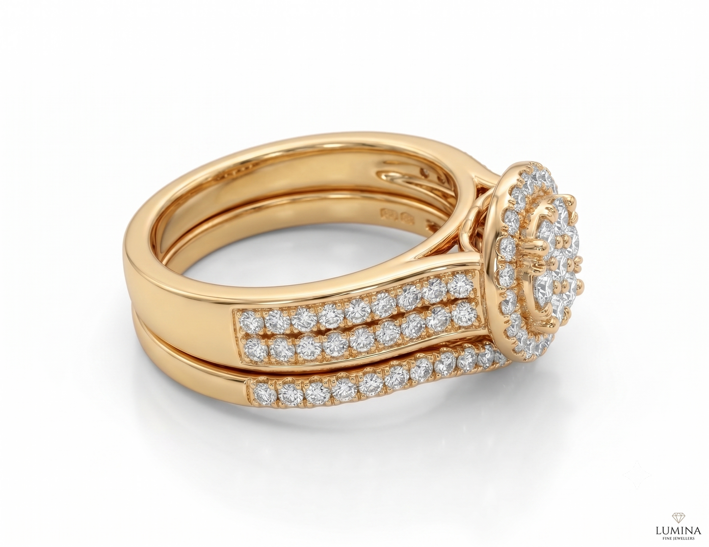 A White Gold or Platinum Bridal 925 Silver Ring