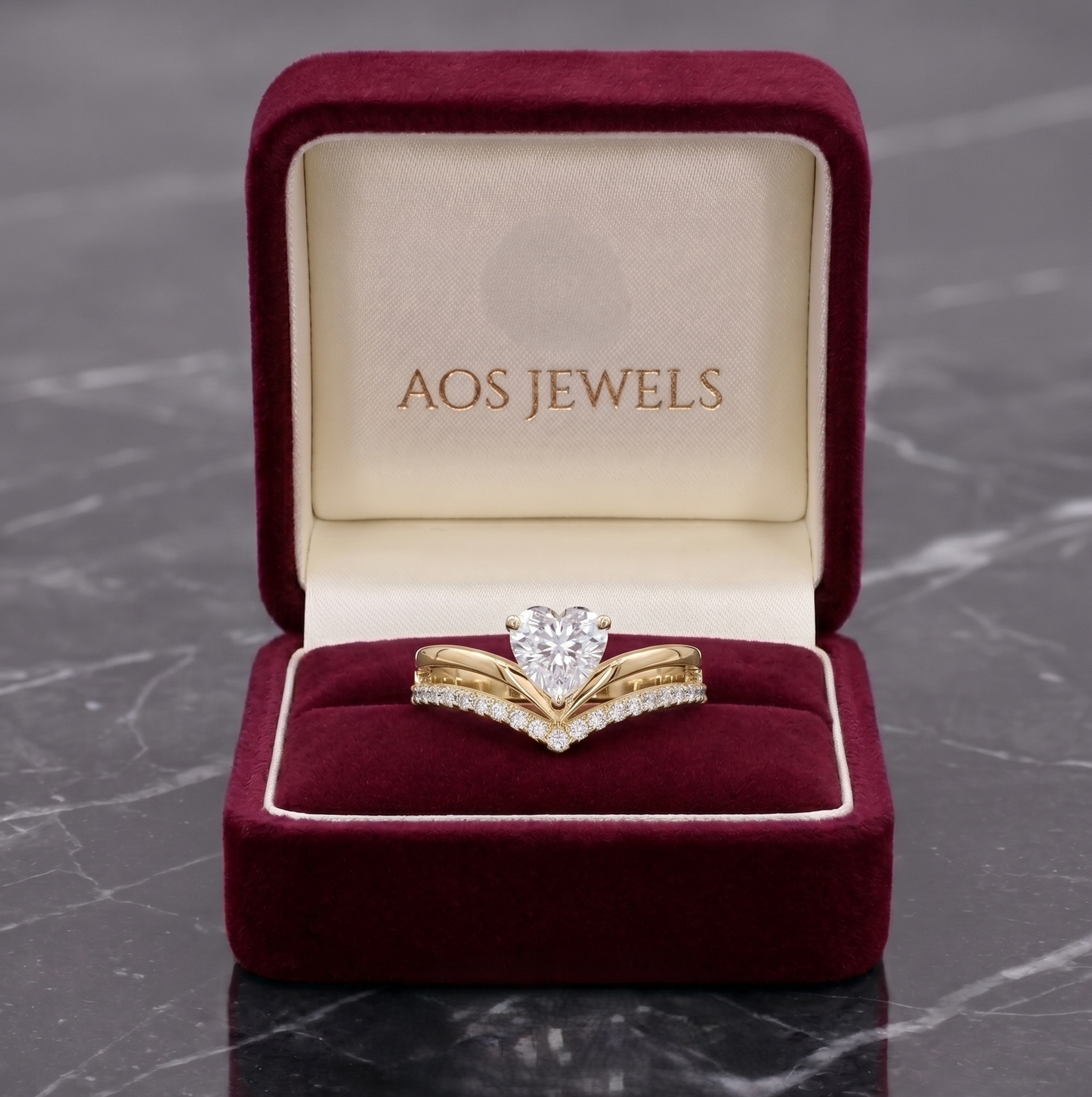 Double Band V-Shape Promise Ring in Silver