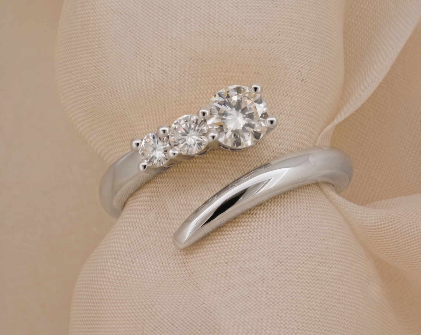 The Asymmetric Trio Wrap Silver Ring