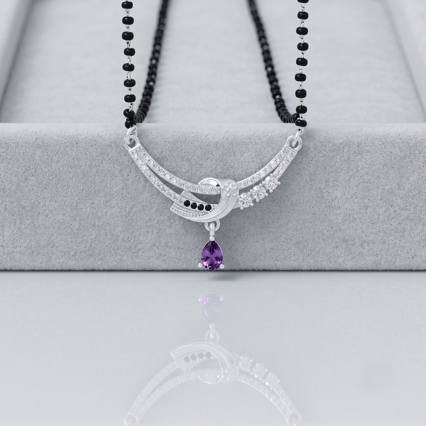The Royal Orchid Silver Mangalsutra
