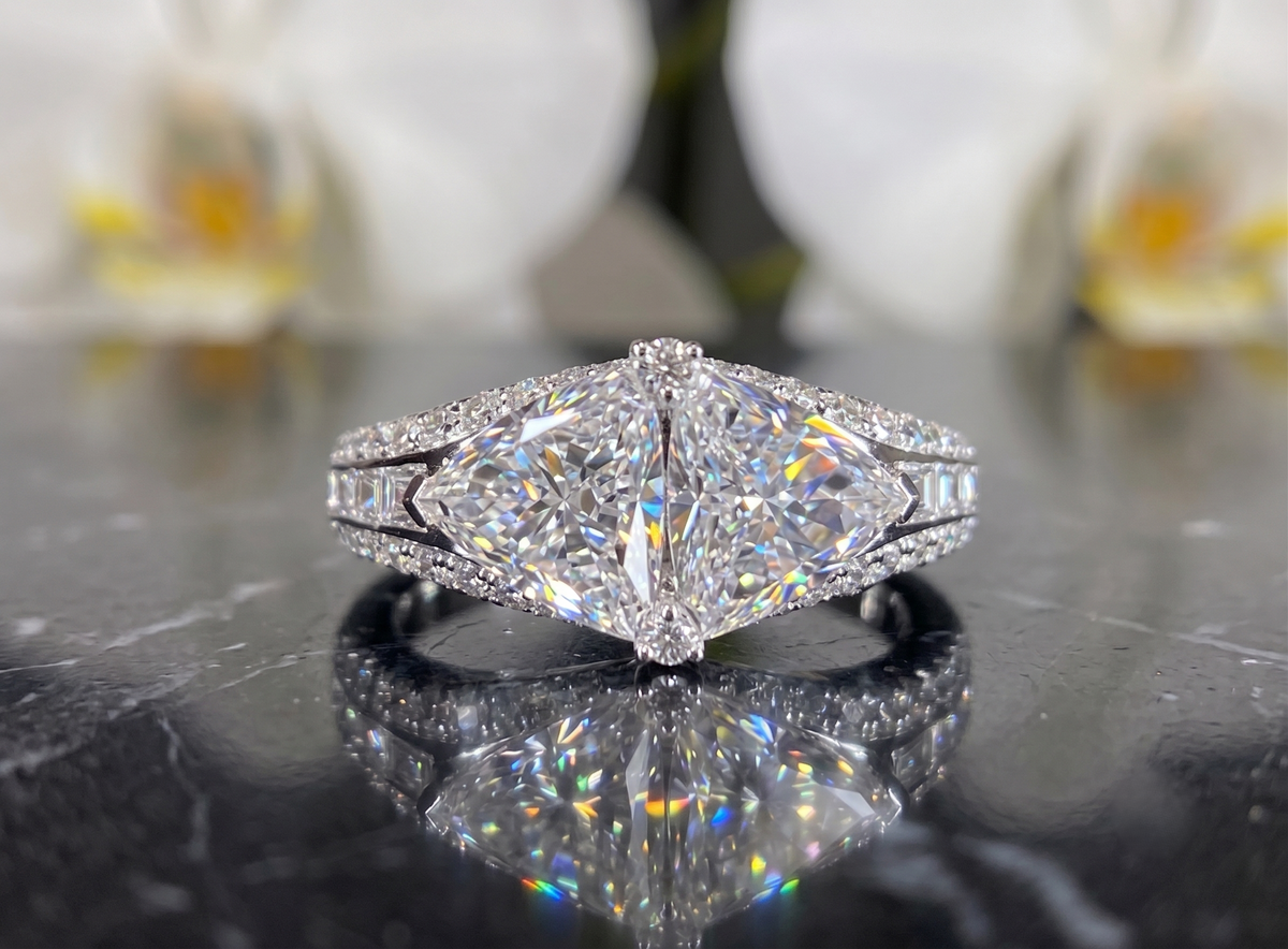 The Imperial Twin Trillion Silver Ring