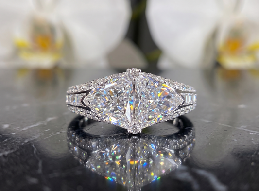 The Imperial Twin Trillion Silver Ring