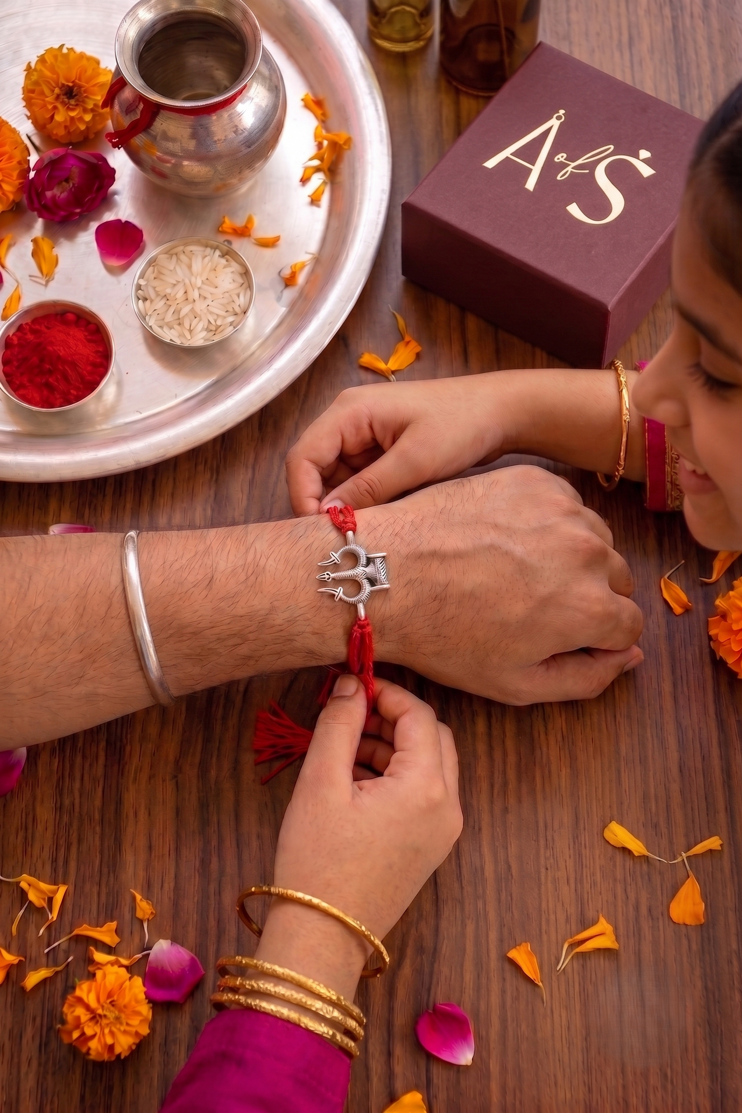 The Trisul 925 Silver Rakhi